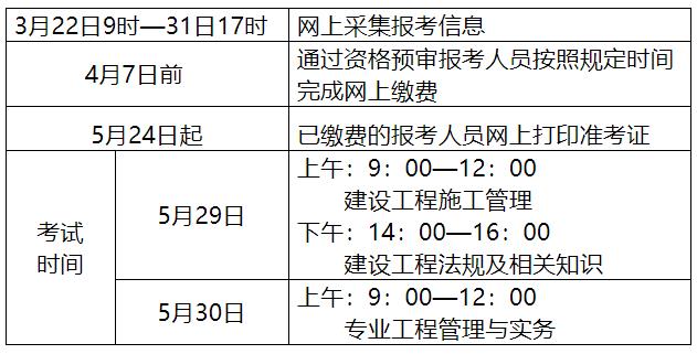 2021河北二建考试计划