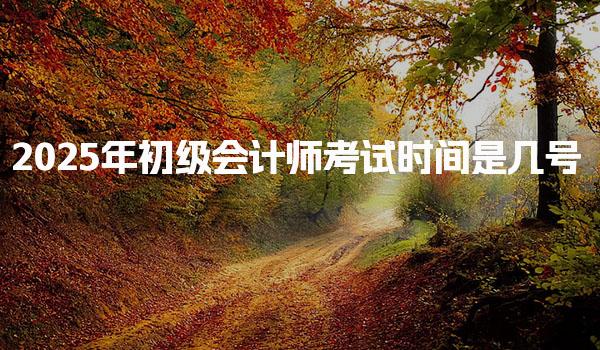 2025年初级会计师考试时间是几号