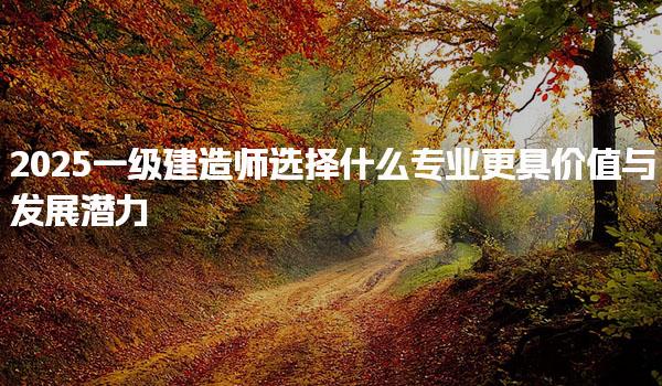 2025一级建造师选择什么专业更具价值与发展潜力