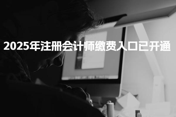 2025年注册会计师缴费入口已开通，详解缴费流程与注意事项