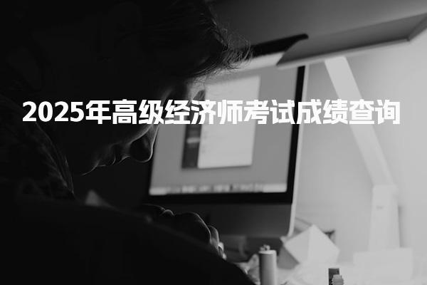 2025年高级经济师考试成绩查询入口及流程解析