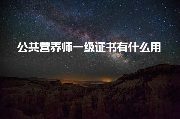 公共营养师一级证书有什么用？解析其职业价值与发展前景