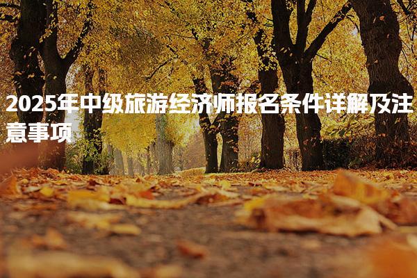 2025年中级旅游经济师报名条件详解及注意事项