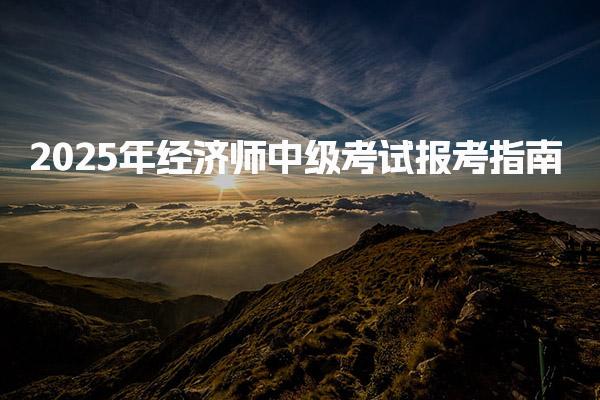 2025年经济师中级考试报考指南报名流程与费用