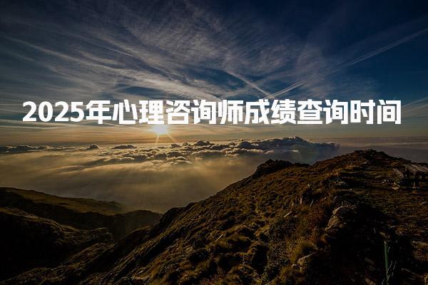 2025年心理咨询师成绩查询时间考完多久出分