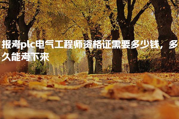 plc电气工程师报考资格证需要多少钱，多久能考下来