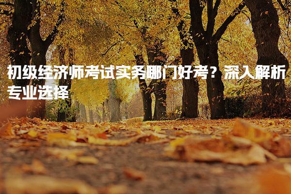 初级经济师考试实务哪门好考？深入解析专业选择