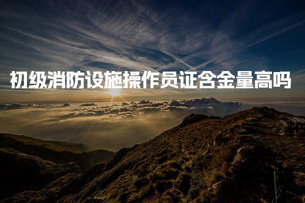 初级消防设施操作员证含金量高吗