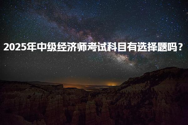2025年中级经济师考试科目有选择题吗？解析选择题型与备考策略