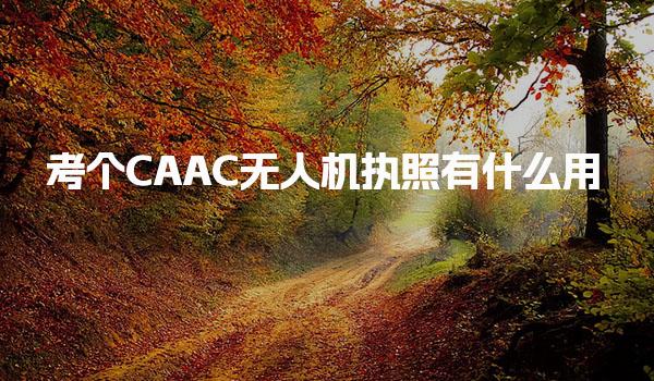 考个CAAC无人机执照有什么用证书国家认可吗