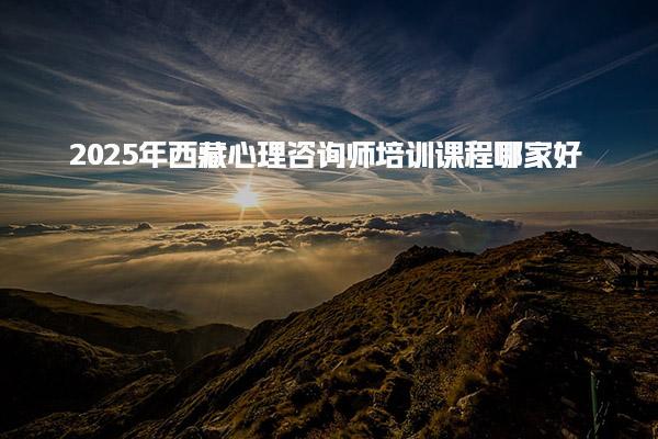 2025年西藏心理咨询师培训课程哪家好