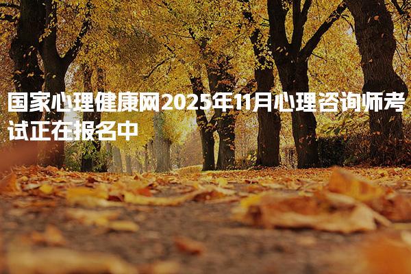 国家心理健康网2025年11月心理咨询师考试正在报名中！