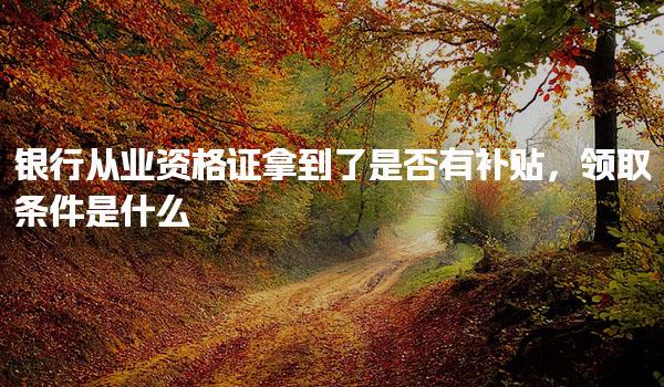 银行从业资格证拿到了是否有补贴，领取条件是什么