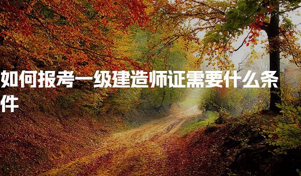 如何报考一级建造师证需要什么条件