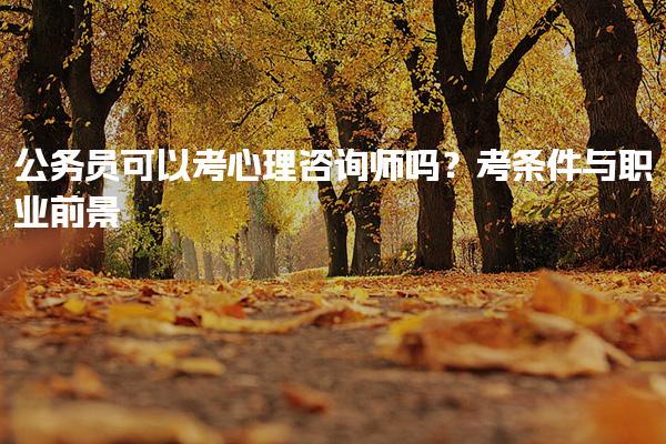 公务员可以考心理咨询师吗？报考条件与职业前景
