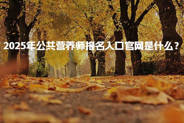 2025年公共营养师报名入口官网是什么？全面解读与指导