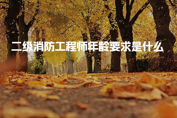 二级消防工程师年龄要求是什么，考试内容与难度证书有效期是多久
