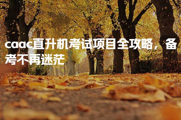 caac直升机考试项目全攻略，备考不再迷茫