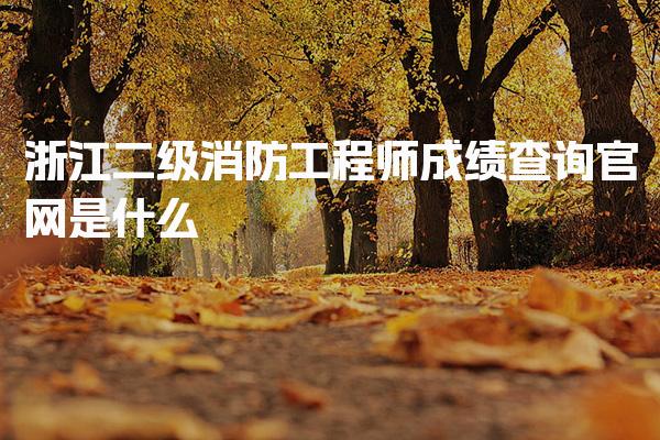浙江二级消防工程师成绩查询官网是什么2025