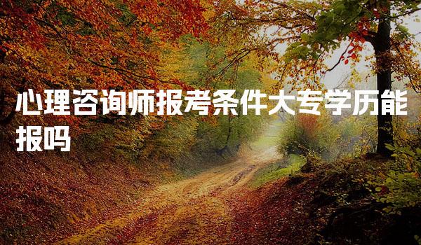 心理咨询师报考条件，大专学历能报吗