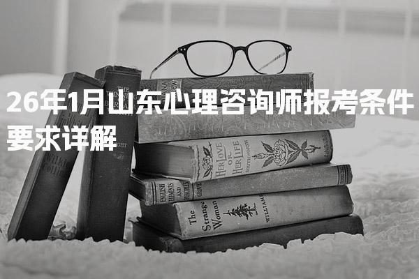 2026年山东心理咨询师报考条件要求详解