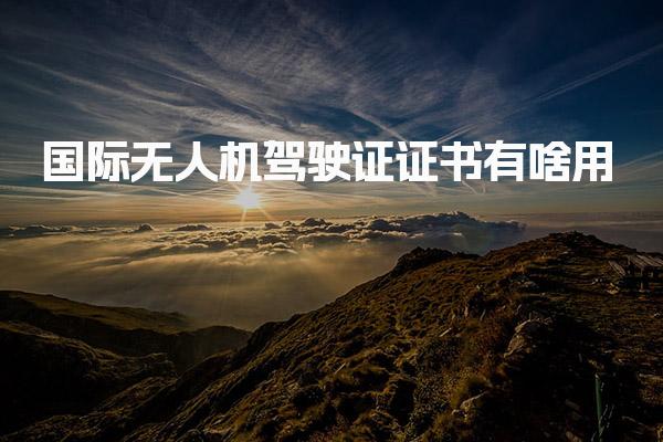 无人机驾驶证证书有啥用 职业发展机遇