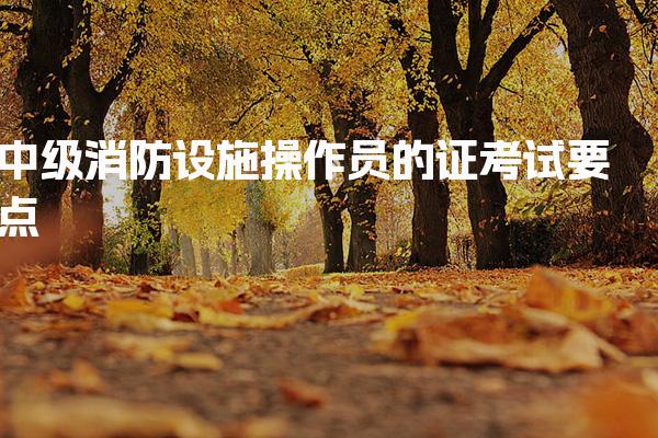 中级消防设施操作员的证考试要点与备考技巧分享