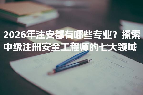 2026年注安都有哪些专业？中级注册安全工程师的七大领域