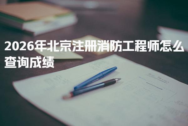 2026年北京注册消防工程师怎么查询成绩
