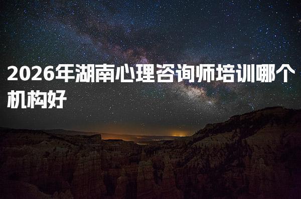2026年湖南心理咨询师培训哪个机构好