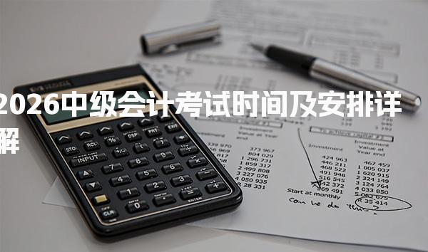 中级会计2026考试时间及安排 中级会计考试科目及题型
