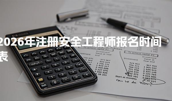 2026年注册安全工程师报名时间表 报名流程及注意事项