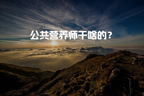 公共营养师干啥的职业的重要性与职责
