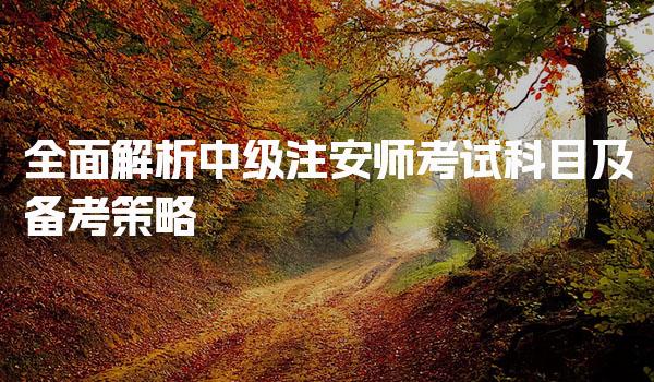 全面解析中级注安师考试科目及备考策略