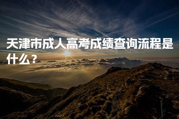 天津市成人高考成績查詢流程是什么？