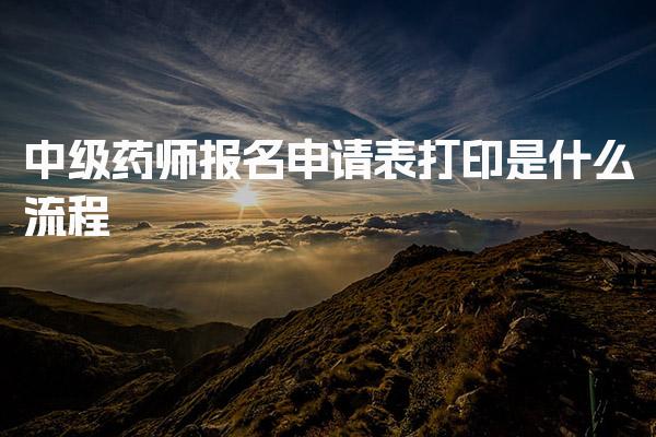 中级药师报名申请表打印是什么流程