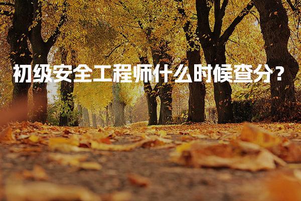 初级安全工程师什么时候查分？附考试成绩公布时间及流程解析