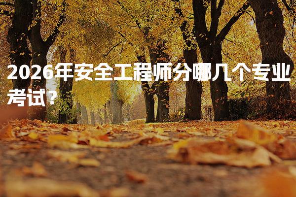 2026年安全工程师分哪几个专业考试？执业范围及选择策略