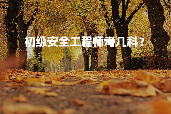 初级安全工程师考几科？考试科目与要求