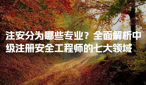 注安分为哪些专业？全面解析中级注册安全工程师的七大领域