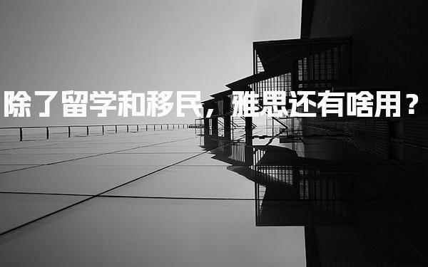 除了留学和移民，雅思还有啥用？