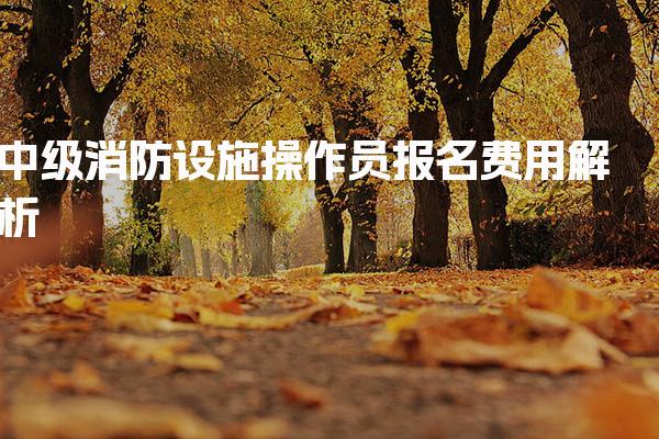 2026年中级消防设施操作员报名费用解析