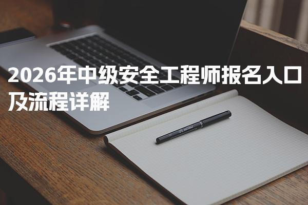 2026年中级安全工程师报名入口及流程详解