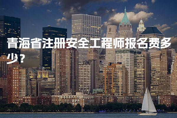 2026年青海省注册安全工程师报名费多少及注意事项